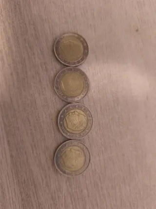 Monedas 2 Euros Bélgica 2002, 2004,2006, 2007