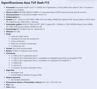 Asus TUF Dash F15 RTX 3050 Ti