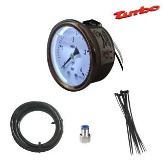 MANOMETRO 52mm PRESIÓN TURBO 4 bar LED BLANCO