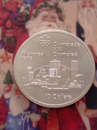 Moneda 10 dolares Canadá del año 1973. plata