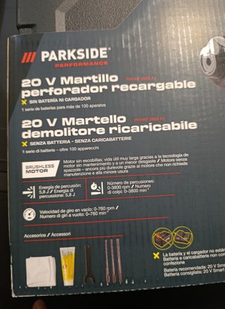 Martillo Perforador Parkside 20V