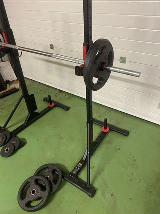 Rack Domyos 100 con barra y pesas