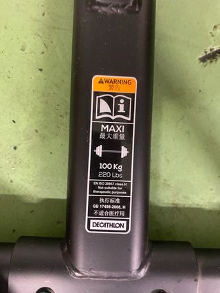 Rack Domyos 100 con barra y pesas