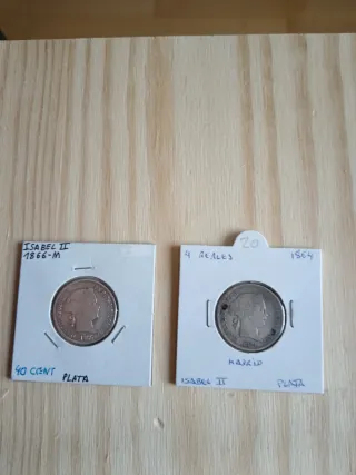 Moneda Isabel II plata
