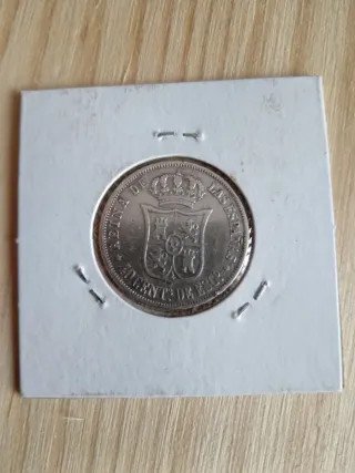 Moneda Isabel II plata