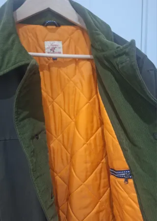 Chaquetón tres cuartos verde hombre