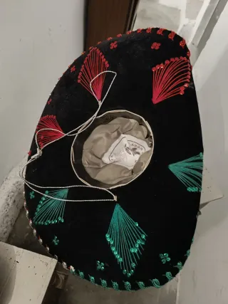 Sombrero Charro Mexicano Negro Multicolor