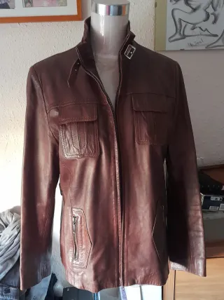 Chaqueta 100% piel marrón Southern Cotton talla 44