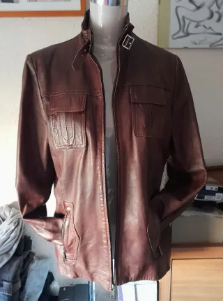 Chaqueta 100% piel marrón Southern Cotton talla 44