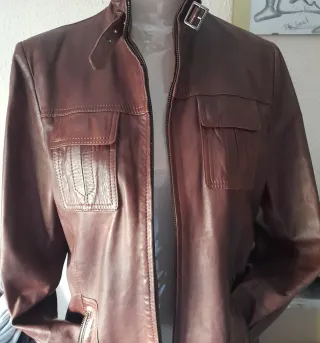 Chaqueta 100% piel marrón Southern Cotton talla 44