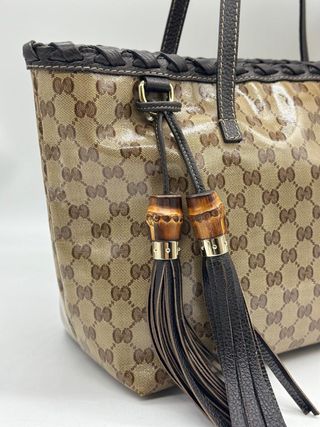 Borsa Gucci Bamboo Tote Beige/Marrone