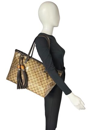 Borsa Gucci Bamboo Tote Beige/Marrone