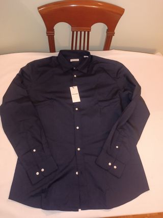 Camisa Jack & Jones Slim Fit Azul Talla XL