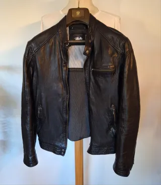 Chaqueta Biker Piel Daytona Negra