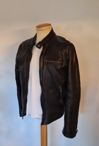 Chaqueta Biker Piel Daytona Negra