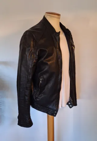 Chaqueta Biker Piel Daytona Negra