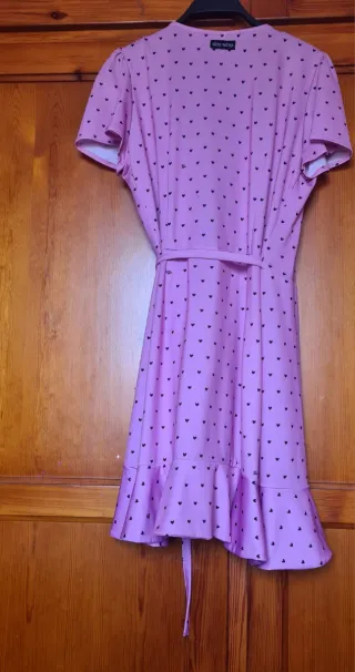 Vestido cruzado Aire Retro estampado corazones