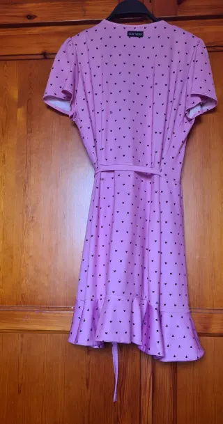 Vestido cruzado Aire Retro estampado corazones