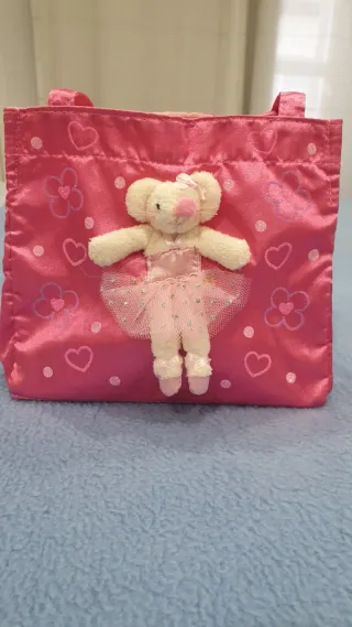 Bolso infantil ballet ratoncita rosa tela