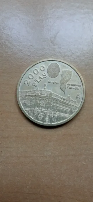 Moneda 2000 Pesetas Plata Madrid Asamblea