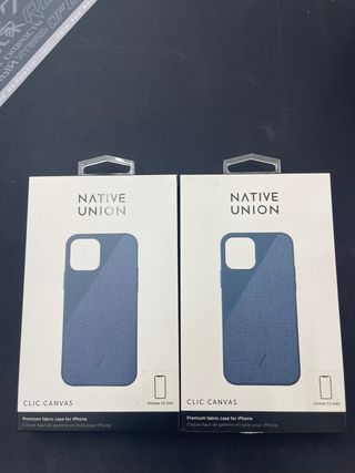 2x Custodia Native Union Clic Canvas per iPhone 12 mini Blu