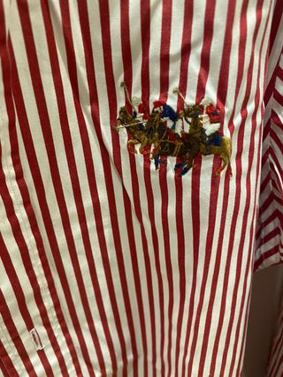 Camisa Polo Ralph Lauren Rayas Rojas y Blancas