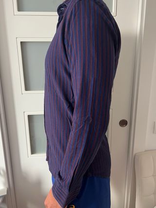 Camisa hombre Etro rayas morado/azul - IT 48