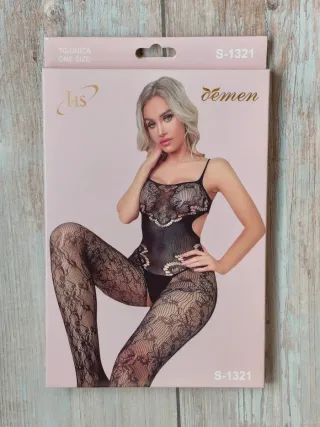 Body sexy Lenceria Negro Encaje Talla Única Nuevo