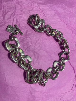COLLAR Y PULSERA UNO de 50 eslabones grandes plata