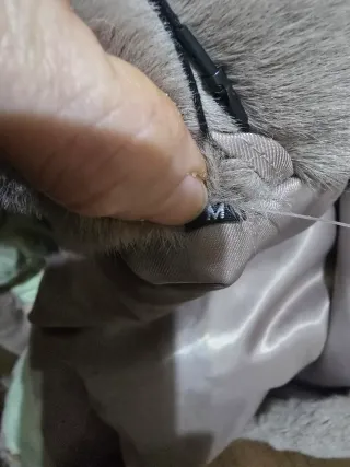 Abrigo de pelo suave beige/gris talla única