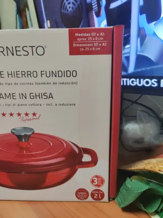 Olla Ernesto Hierro Fundido Roja 2L