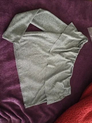Blusa Zara Gris Manga Larga