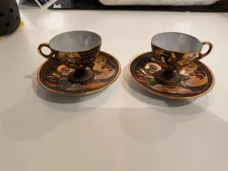 Set 2 tazze da tè in porcellana cinese