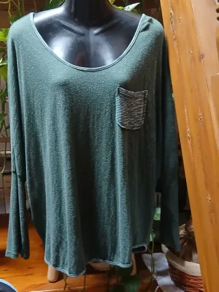 Camiseta verde manga larga T/44