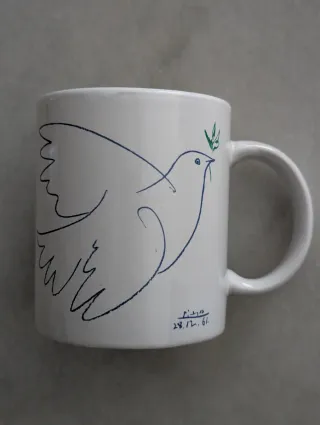 Taza de cerámica blanca Picasso