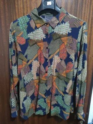 Camisa BOTELI seda estampada