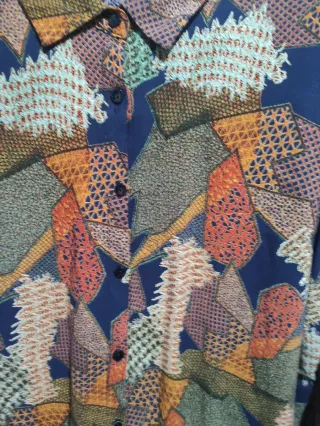 Camisa BOTELI seda estampada