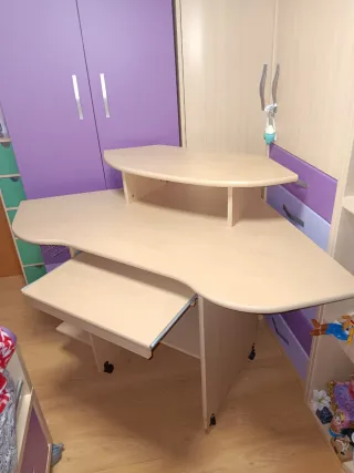 Mesa escritorio ordenador madera beige