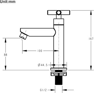 NUOVO - Rubinetto per lavandino acqua fredda in metallo argento