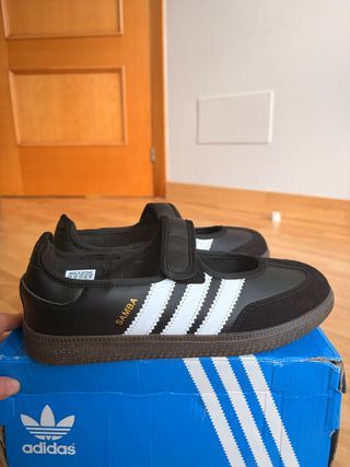 Zapatillas Adidas Samba Mary Jane Negro Blanco