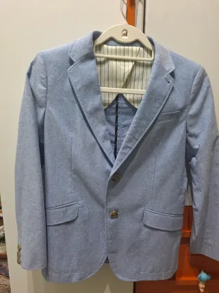 Americana y pantalón chino niño azul talla 11/12