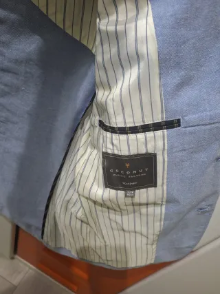 Americana y pantalón chino niño azul talla 11/12