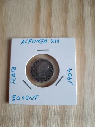 Monedas Alfonso XIII Plata 1900 y 1904