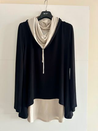 Top J. Ribkoff Negro y Marfil