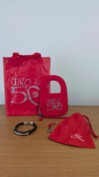 Pulsera Caballero Uno de 50 Cuero y Metal.