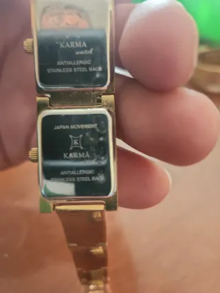 Orologio da polso Karma doppio quadrante oro