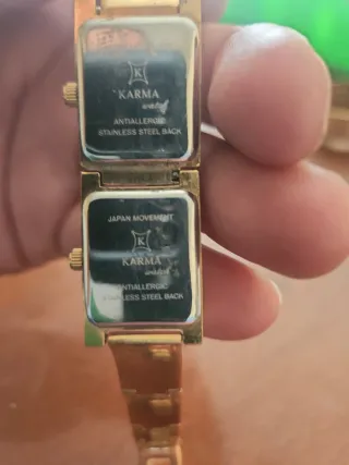 Orologio da polso Karma doppio quadrante oro