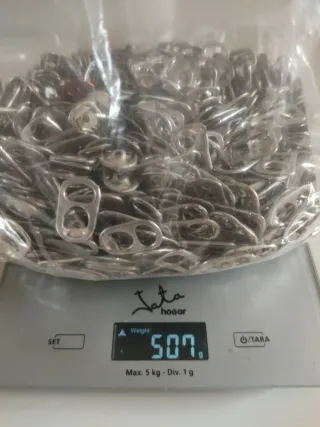 Chapas o anillas de refresco Aluminio (500 gramos)