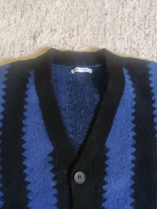 Jersey Zara Rayas Azul y Negro Hombre