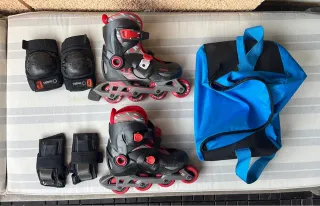 Patines Oxelo T.32-34 + Protecciones + Bolsa